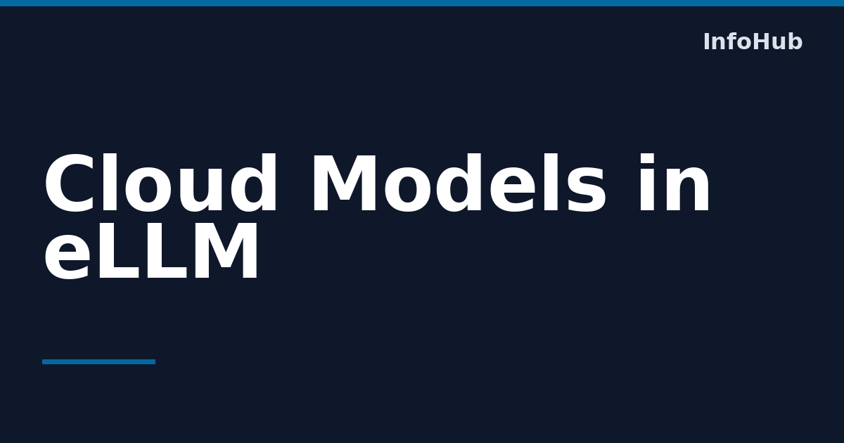 Understanding Cloud Models in eLLM — InfoHub